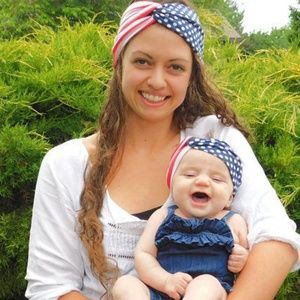 Handmade Red, White and Blue Headband for Baby
